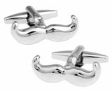 iGame Mustache Cuff Links in Silver - Beard Design