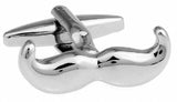 iGame Mustache Cuff Links in Silver - Beard Design