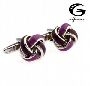 iGame Purple Metal Knot Cuff Links