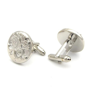 iGame Silver Brass Watch Movement Cufflinks