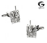 iGame Tank Cuff Links Silver Brass War