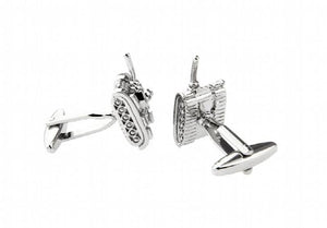 iGame Tank Cuff Links Silver Brass War