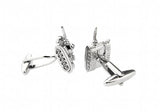 iGame Tank Cuff Links Silver Brass War