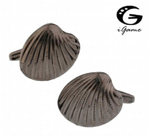 iGame Shell Cuff Links Gunblack Brass Scallop Shell