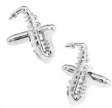 iGame Saxophone Cuff Links Silver Copper Music Instruments