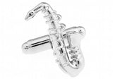 iGame Saxophone Cuff Links Silver Copper Music Instruments