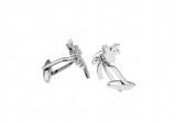 iGame Coconut Tree Cuff Links Silver Brass Material