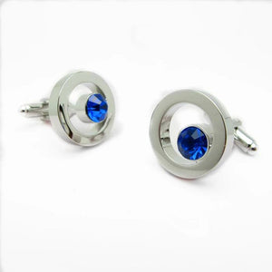Copper Round Crystal CuffLinks for Men