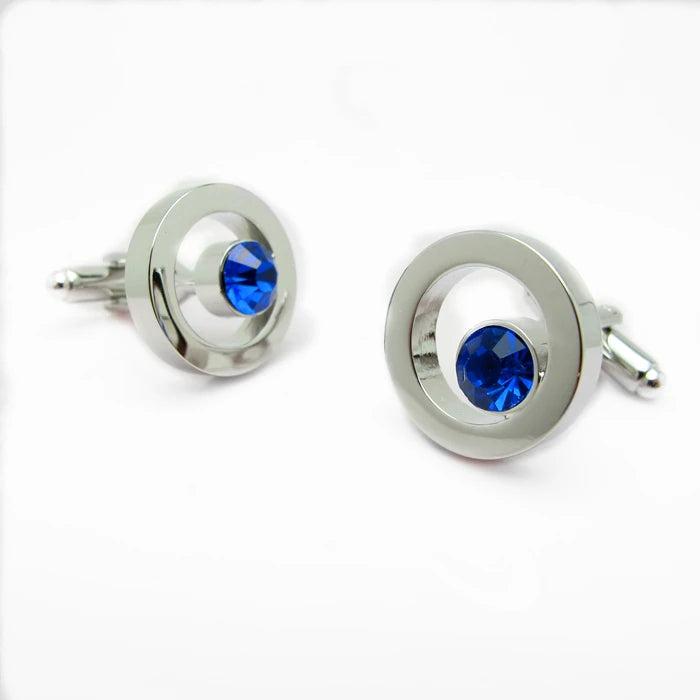 Copper Round Crystal CuffLinks for Men