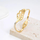 Women Stainless Steel Crystal Cuff Bracelet