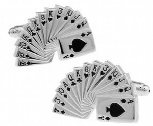 Men's Copper Playing Cards Enamel Cufflinks