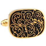 Vintage Brass Engraved Cuff Links for Men