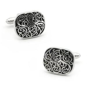Vintage Brass Engraved Cuff Links for Men