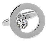 High Men Shirt Cufflinks Copper Round Crystal