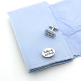 Men's Silver Oval Wedding Cuff Links Groom Groomsman Cufflinks