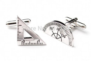 Men's Ruler Cuff Links Silver Copper Material Wholesale & Retail