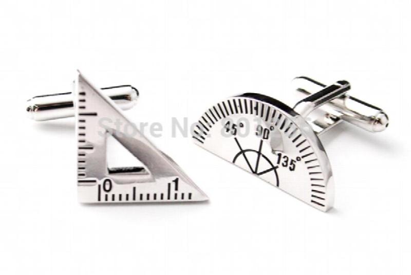 Men's Ruler Cuff Links Silver Copper Material Wholesale & Retail