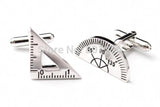 Men's Ruler Cuff Links Silver Copper Material Wholesale & Retail