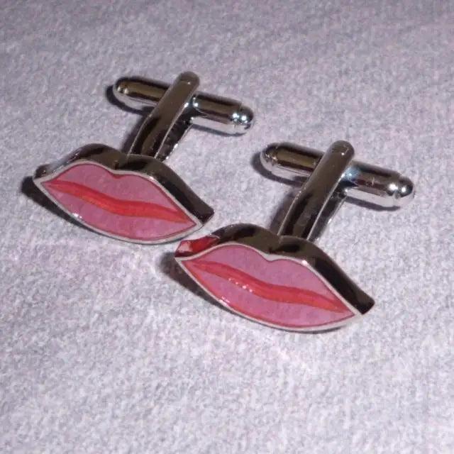 Elegant Red Lips Cufflinks for Men