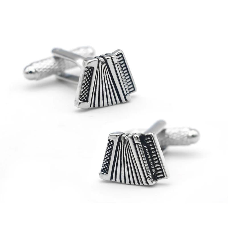 Men's Accordion Cuff Links Music Copper Material Cufflinks