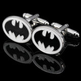 Silvery bat man cuff links for mens shirt