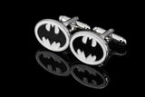 Silvery bat man cuff links for mens shirt