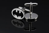 Silvery bat man cuff links for mens shirt