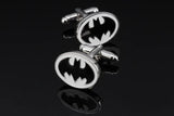 Silvery bat man cuff links for mens shirt