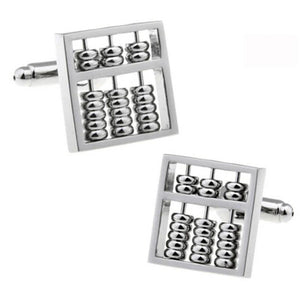Silvery Abacus Beads Cufflinks French Style Mens Shirt Suit Cuff Buttons