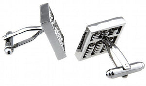 Silvery Abacus Beads Cufflinks French Style Mens Shirt Suit Cuff Buttons