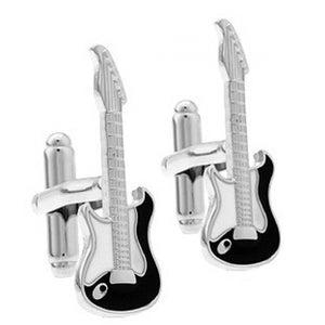 C-MAN Silvery Guitar cufflink for mens cuff buttons