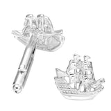 French Long Sleeve Shirt with Sailboat Cufflinks