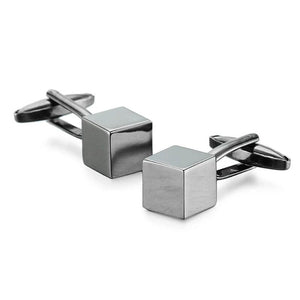 Rhodium Plated Cube Cufflinks French Men Wedding Dress Accessories