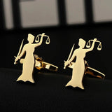 Justice Goddess Cufflinks Stainless Steel Wedding Gift Set