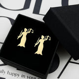 Justice Goddess Cufflinks Stainless Steel Wedding Gift Set