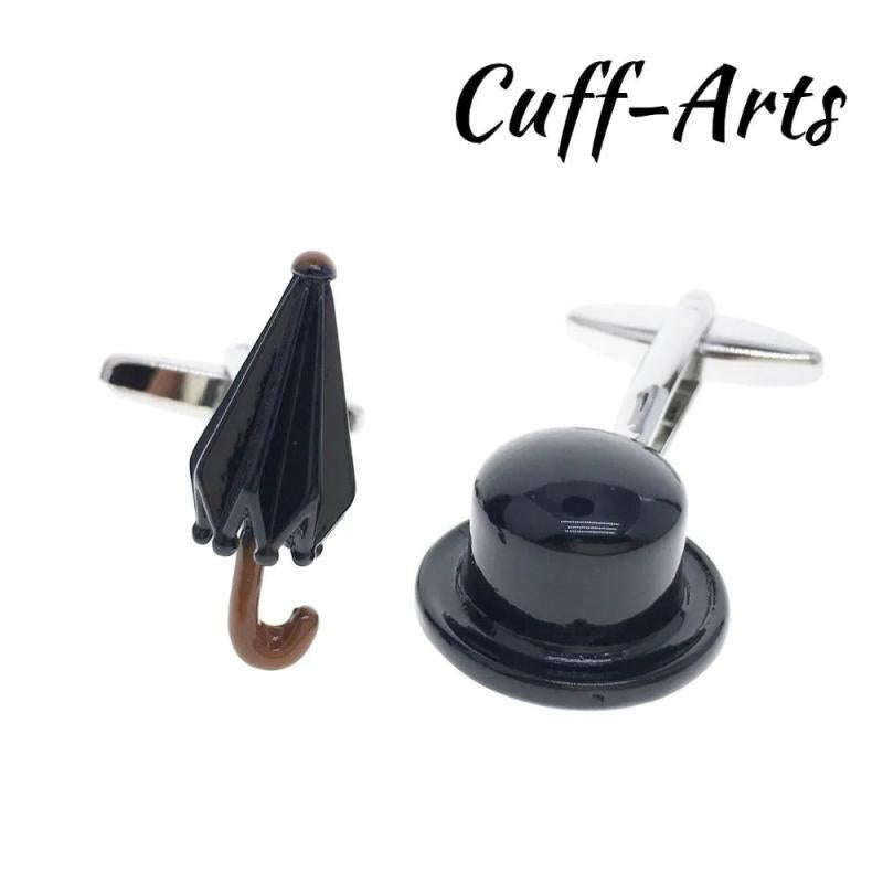 Bowler Hat & Umbrella Cufflinks High Brass French Shirt Cufflinks