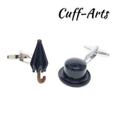Bowler Hat & Umbrella Cufflinks High Brass French Shirt Cufflinks