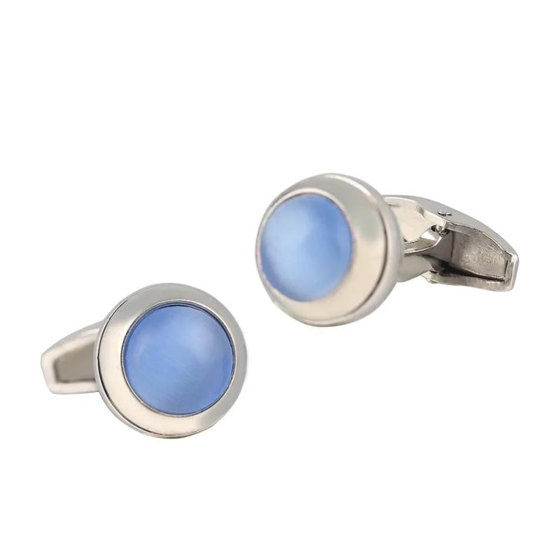 Ball Gemstone Silver Cufflinks