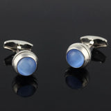 Ball Gemstone Silver Cufflinks