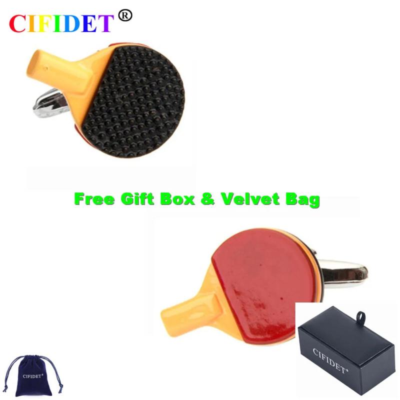 Table Tennis Bat Cufflinks - Men's Sports Accessories