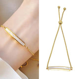 Women's Shell Charm Cuff Bangle Natural Stone Bracelet