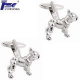 Silver Dog Cufflink Cuff Link 2 Pairs Stainless Steel Material