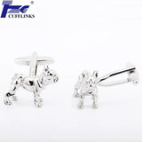 Silver Dog Cufflink Cuff Link 2 Pairs Stainless Steel Material