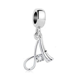 925 Silver 26 A-Z Letter Charm 16th 18th Dangle Pendant Bead for Bracelet DIY