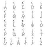 925 Silver A-Z CZ Crystal Alphabet Charm Bead Bracelet DIY Jewelry
