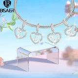 925 Silver Heart Pendant Letter A Platinum Plated Charm Women DIY Jewelry