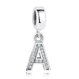925 Sterling Silver Alphabet Bead Charms for Bracelets&Necklaces