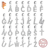 925 Sterling Silver Alphabet Bead Charms for Bracelets&Necklaces