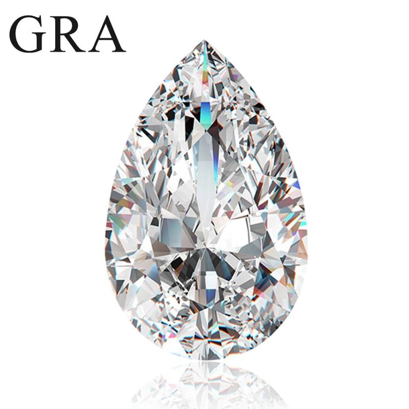 0.1-13ct Pear Cut Moissanite D VVS1 Real Loose Stone