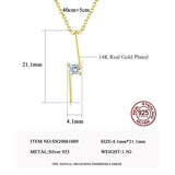 Square CZ Letter Pendant Necklace Sterling Silver Chain